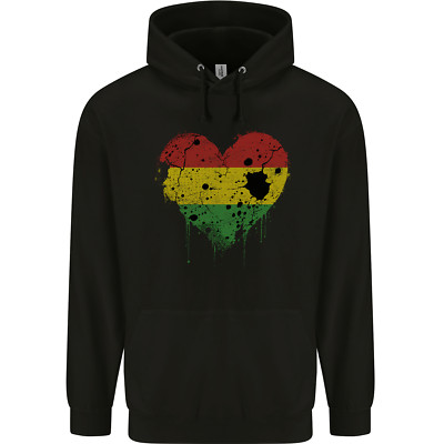 Love Bolivia Flagge Bolivianischer Tag Fußball Herren 80 % Baumwolle Hoodie