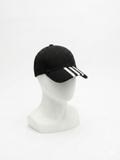 Black Baseball Cap 3 Stripe Sport Adjustable Hat Unisex Casual Classic Style