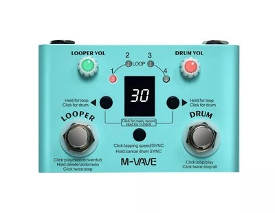 M-VAVE LOST TEMPO Effect Pedal Drum & Looper Effector 2-in-1 Looper & F9V3