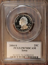 2004 S PROOF Iowa state Quarter graded by PCGS PR 70 DCAM