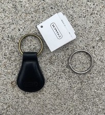 Vintage Coach Classic Leather Key Fob 7210 Black Leather Extra Ring New With Tag