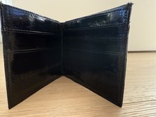 Lee Sands Genuine Eel Skin Leather Wallet Slim Bifold Black Vintage Men  s