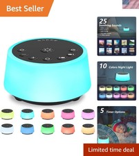 Sound Machines with 10 Colors Night Light 25 Soothing Sounds and Sleep White ...