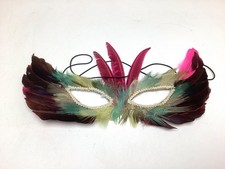 Vintage Mardi Gras Masquerade Mask Handmade Feathers
