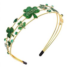 Hairband, St.Patrick's Day Headband for Women with Glitter Green Irish Shamro...