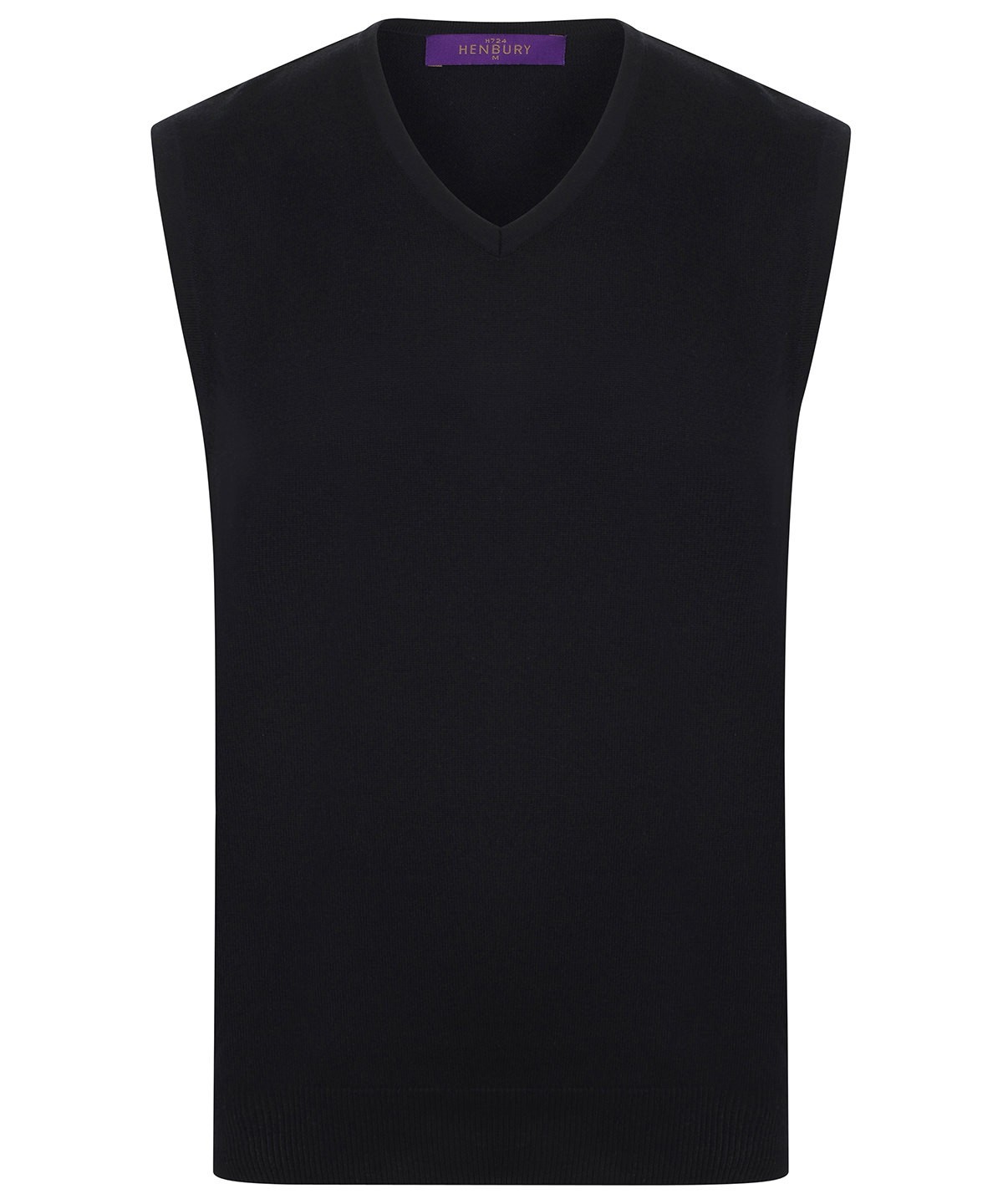 Henbury Men’s Sleeveless V-Neck Jumper (H724) | S-4XL | Black & Navy Colours image 4