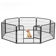Dog Playpen Indoor Fence Height Metal Exercise Pen With Door Small Puppy-Medium-