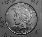 1935-P Peace Silver Dollar 90% Silver $1-FREE SHIPPING USA-P351