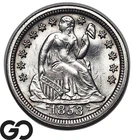 1853 Seated Liberty Dime w/ Arrows *Premium Quality* Superb Gem BU++