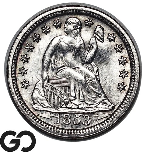 1853 Seated Liberty Dime w/ Arrows *Premium Quality* Superb Gem BU++