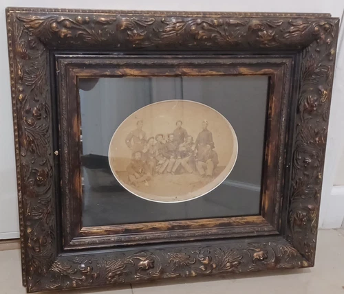 1865 Civil War 1st Illinois Volunteers Large Fancy Framed Original Photo JRRGS2