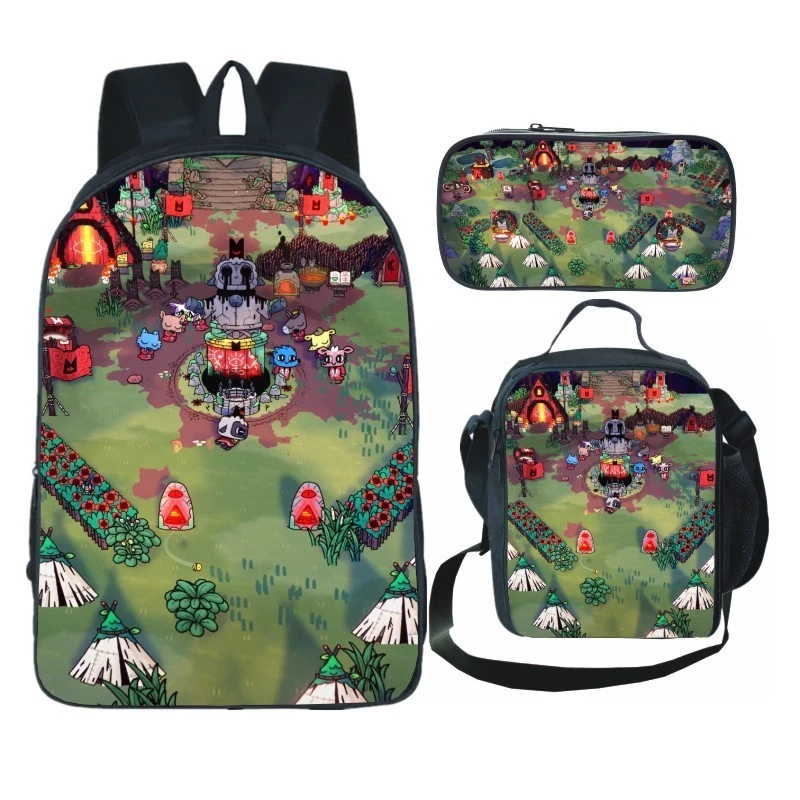 Cult of the Lamb Backpack Set, School Bag Lunch Bag Pencil Case