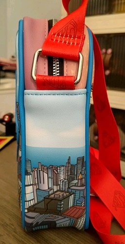 DC Comics Superman Buckle-Down Crossbody Bag with Embossed Character Logo - Picture 3 of 7