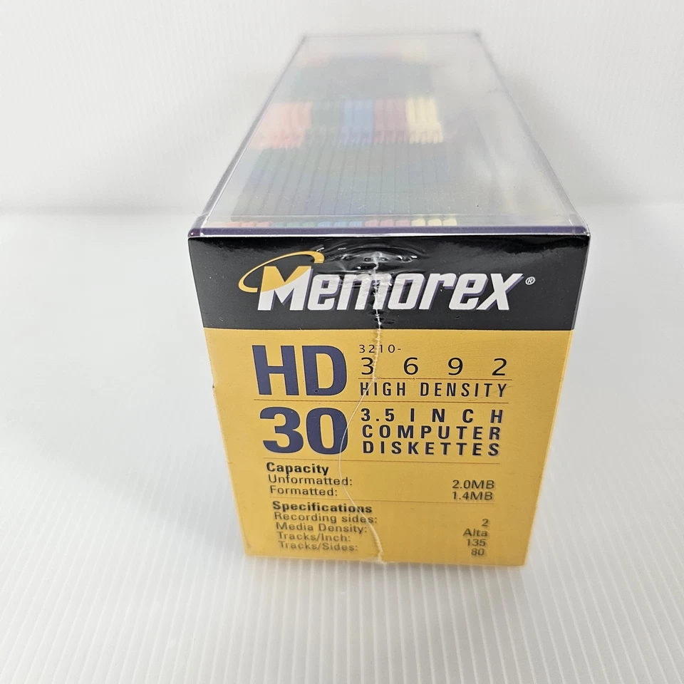 Discos Memorex HD Arco Iris Discos Discos 3.5" Formateado MAC Paquete de 30 Estuche Nuevo Sellado Foto 4 de 4