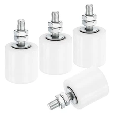 4Pcs Slide Gate Guide Roller 1.7" Nylon Sliding Gate Support Assembly White
