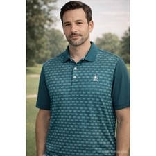 NWT Original Penguin by Munsingwear Geo Polo Green Men's Medium T Shirt