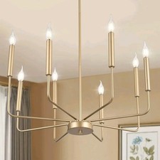 Farmhouse Modern Champagne 8 Lights Chandelier Light Fixture (read description)