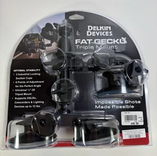 Delkin Devices Fat Gecko Triple Suction Camera Mount (DDMNT-Triple), Black