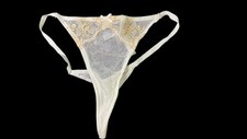 NWOT Victoria's Secret white Lace V-String Panty Size S/P
