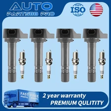 4 Performance Ignition Coil &Spark Plug for 2006-2011 Honda Civic 1.8L I4 UF582✅