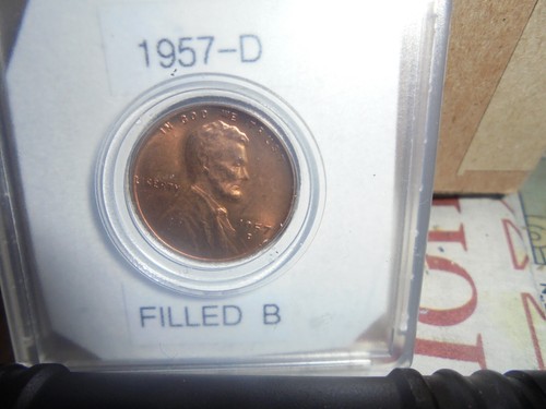 1957 - D Lincoln Wheat Cent Error filled "b" - 第 1/1 張圖片