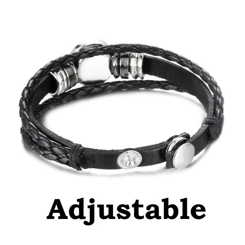 Chicago White Sox Mens Womens Black Leather Bracelet w Gift Pkg D14 - Image 2 of 4