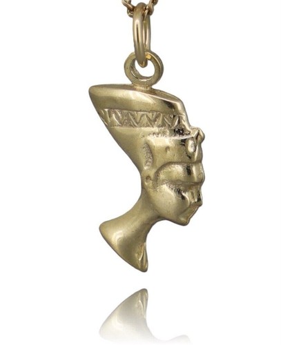 Yellow Gold QUEEN NEFERTITI CHARM Guaranteed Genuine Real 9ct / 9k Gold - Bild 4 von 11