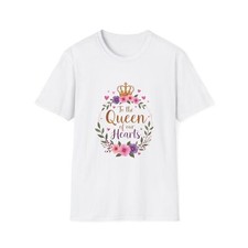 Camiseta Reina de Nuestros Corazones, Camisa Corona Floral, Regalo Día de la Madre, Cumpleaños