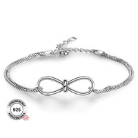 Silberarmband Infinity Unendlichkeit 925 Sterling Silber Armband Charm Damen