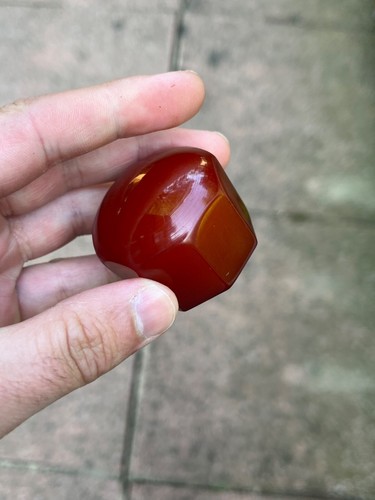 Vintage Phenolic Cherry Amber Bakelite Handle Faturan Not Marbled Not Beads 48G - Picture 10 of 21