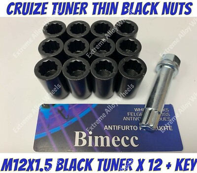 Alufelge B schwarz Tuner Muttern x 12 M12x1,5 Daihatsu Cast Ceria Charade Citivan