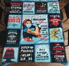 Blue Nurses Blanket Fleece 50" X 60" Super Comfy