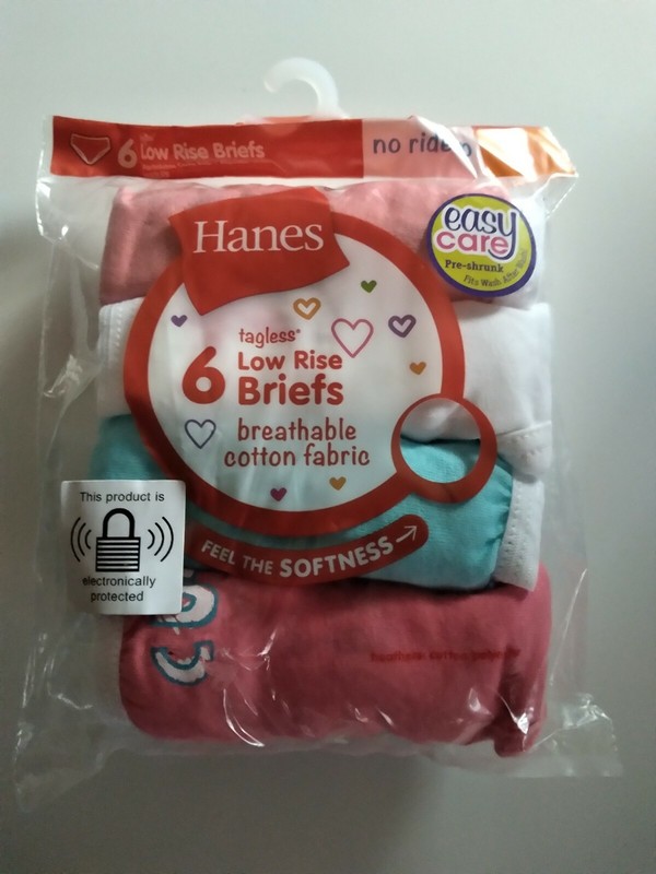 Girl's Hanes Low Rise Brief/Panty cotton No ride Up Size 8 NWT