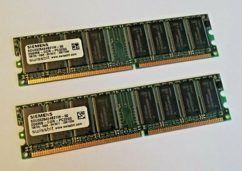 512 MB (2x256 MB) Siemens SDU03264B4B21IN-50 DDR PC3200 DDR1 RAM Arbeitsspeicher - Bild 2 von 3