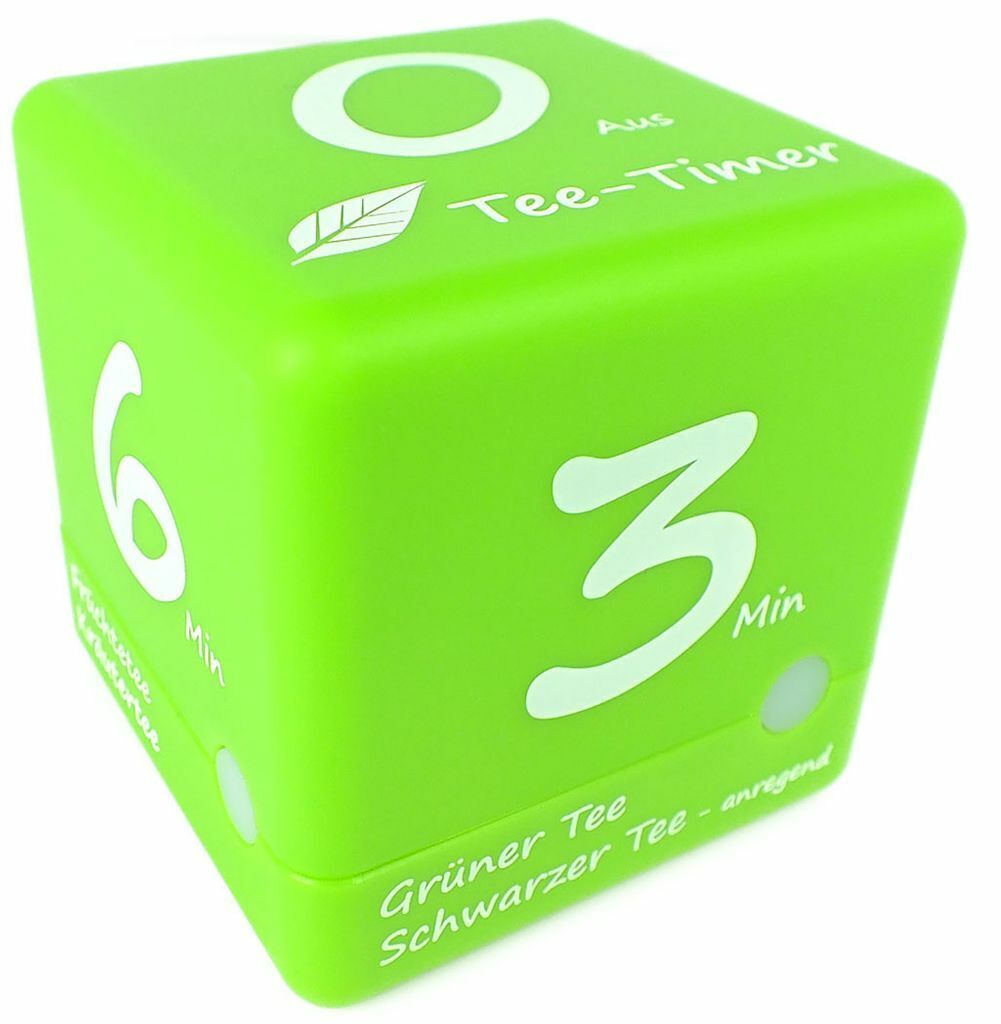 TFA Cube Tee Timer Kurzeitmesser 3-4-5-6 Minuten Würfel grün