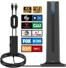 Gitre HDTV Antenna for television 4K 1080 HD. Small Coaxial low profile.