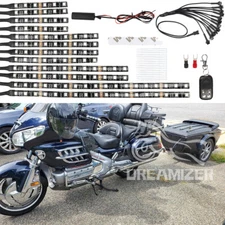 For Honda Goldwing 1500 1800 12Pcs Motorcycle RGB LED Neon Underglow Lights Kit