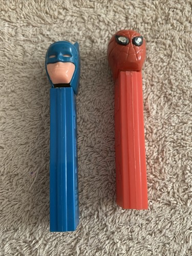 Pez Dispenser Vintage 1970-80's SpiderMan & Batman