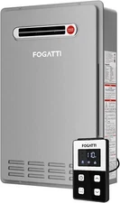 FOGATTI Natural Gas Tankless Water Heater Outdoor Installation Up to 8.1 GPM