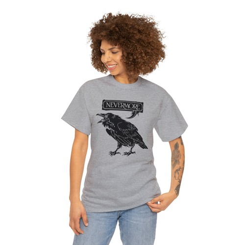 Nevermore The Raven | Unisex | Heavy Cotton | T-Shirt | Poe | Poetry | Gothic - Picture 3 of 86
