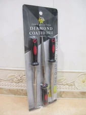 3 x 180mm ( 7" inch ) THK Diamond coated HALF ROUND file files 3 different Grits