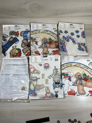 Lot 6 No Sew Iron-on Fabric Appliqué by Daisy Kingdom Fall Bunny Flowers - Picture 8 of 14