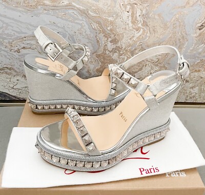 Christian Louboutin Nappa Mica Pyraclou 110 Wedge Sandals | eBay