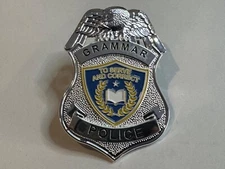 Grammar Police Badge Lapel Pin Novelty Replica Stage Costume Grammer Sheriff