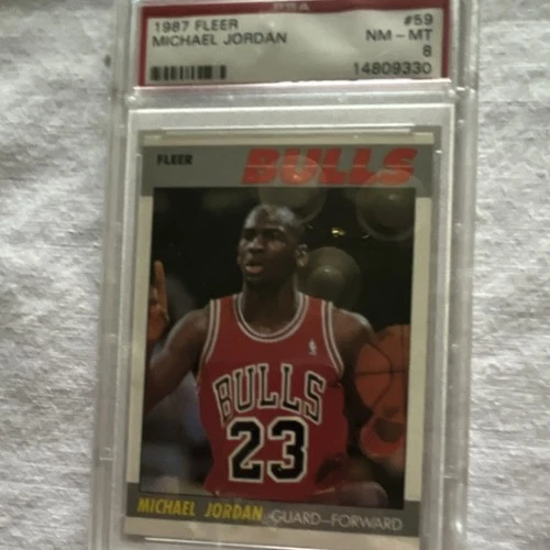 Fleer 1987-88 Michael Jordan #59 PSA 8 Chicago Bulls NBA Basketball Base Card
