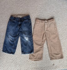 Lot Of 2 Janie And Jack Pants Jeans And Corduroys Boys Sz 2T