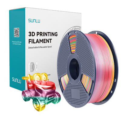 SUNLU 1.75MM SILK Regenbogen #01 Neatly Wound Filament 8Meter/Farbe 1KG Spule
