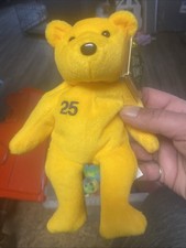 NWT Salvino's Bamm Beano's MLB Jim Edmonds 25 Yellow Beanie Bear MWMT