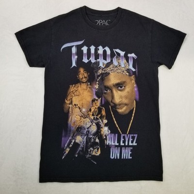 2Pac Men's Black All Eyez On Me Graphic T-Shirt Tupac Size Small Classic Casual