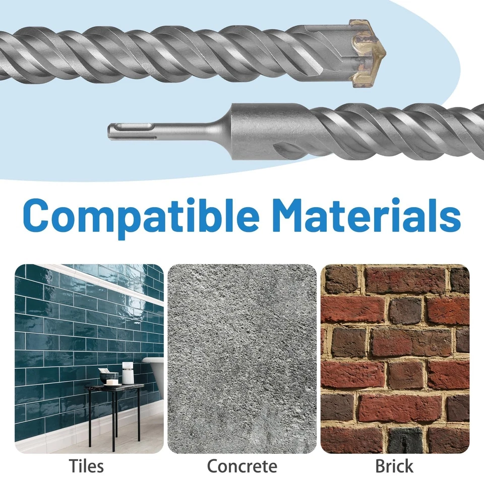 40x600mm SDS Plus Bohrer Steinbohrer Stahlbeton Lang Profi Holzspalter Bohrer... - Bild 3 von 4